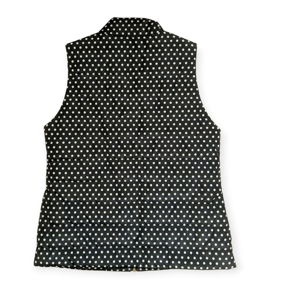 Michael Kors Puffer Vest Small Black White Polka Dot - Picture 2 of 7